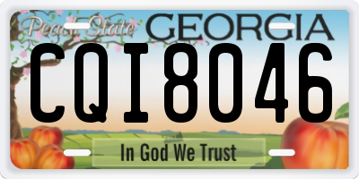 GA license plate CQI8046