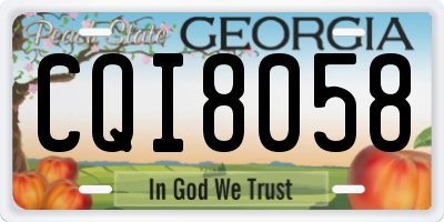 GA license plate CQI8058