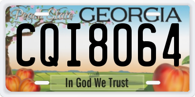 GA license plate CQI8064