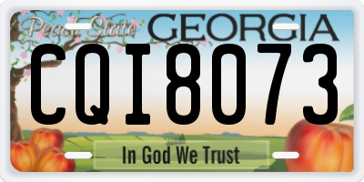 GA license plate CQI8073