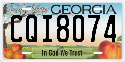 GA license plate CQI8074