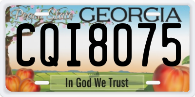 GA license plate CQI8075