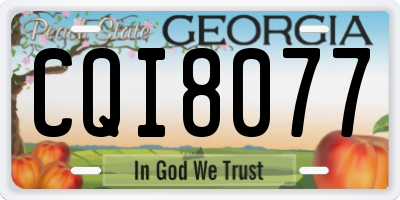 GA license plate CQI8077