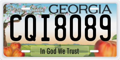 GA license plate CQI8089