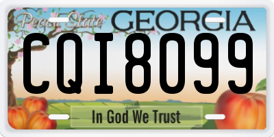 GA license plate CQI8099