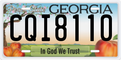 GA license plate CQI8110