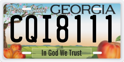 GA license plate CQI8111