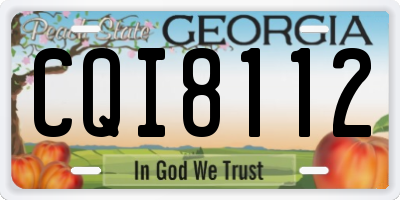 GA license plate CQI8112