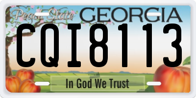 GA license plate CQI8113