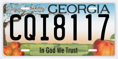 GA license plate CQI8117
