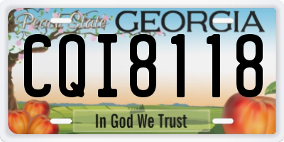 GA license plate CQI8118