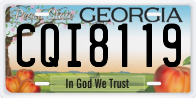 GA license plate CQI8119