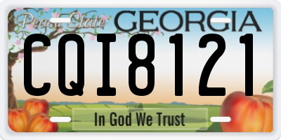 GA license plate CQI8121