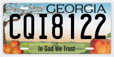 GA license plate CQI8122