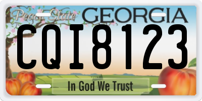 GA license plate CQI8123