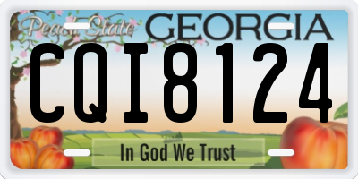 GA license plate CQI8124