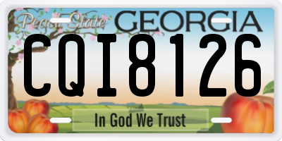 GA license plate CQI8126