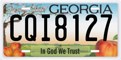 GA license plate CQI8127