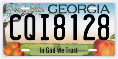 GA license plate CQI8128