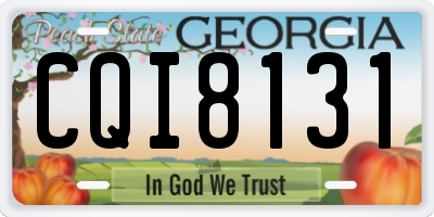 GA license plate CQI8131