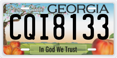 GA license plate CQI8133