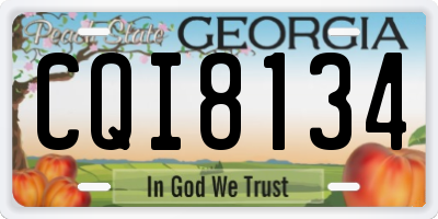 GA license plate CQI8134