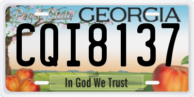 GA license plate CQI8137