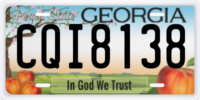 GA license plate CQI8138