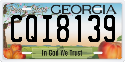 GA license plate CQI8139