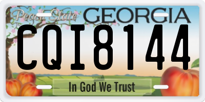 GA license plate CQI8144