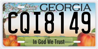 GA license plate CQI8149