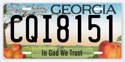 GA license plate CQI8151