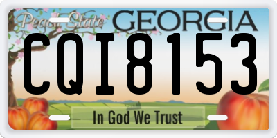 GA license plate CQI8153