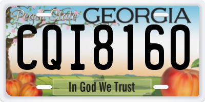 GA license plate CQI8160