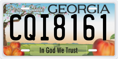 GA license plate CQI8161