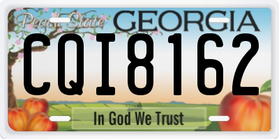 GA license plate CQI8162