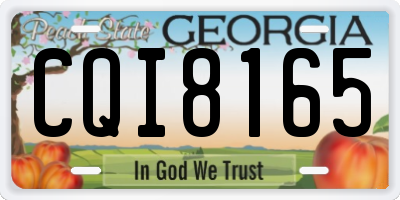 GA license plate CQI8165
