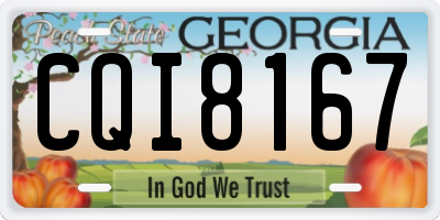 GA license plate CQI8167