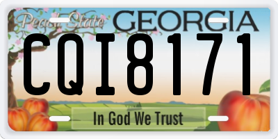 GA license plate CQI8171