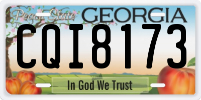 GA license plate CQI8173
