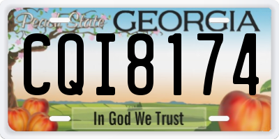 GA license plate CQI8174
