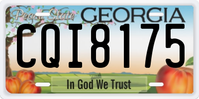 GA license plate CQI8175