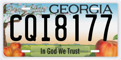 GA license plate CQI8177