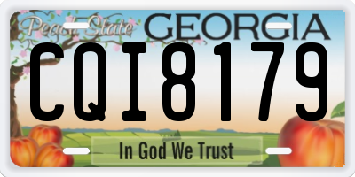 GA license plate CQI8179