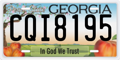 GA license plate CQI8195