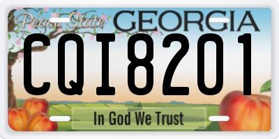 GA license plate CQI8201