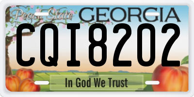 GA license plate CQI8202