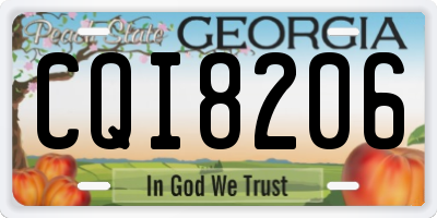 GA license plate CQI8206