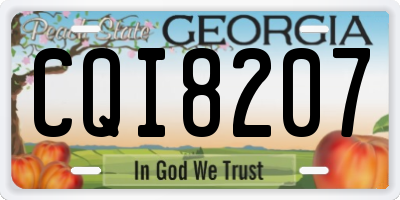 GA license plate CQI8207