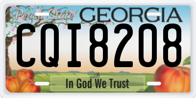 GA license plate CQI8208